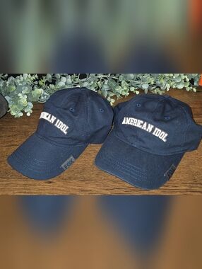 NEW Two American Idol FOX TV navy blue baseball hats
